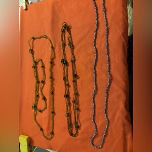 Vintage (70s)  Collection of 3 Necklaces - Stranded w/Beads-Seed Beads- $12